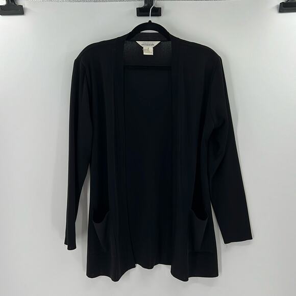 Misook Women's Ribbed Open Front Cardigan - Black - Small - Picture 1 of 5